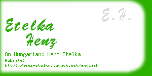 etelka henz business card